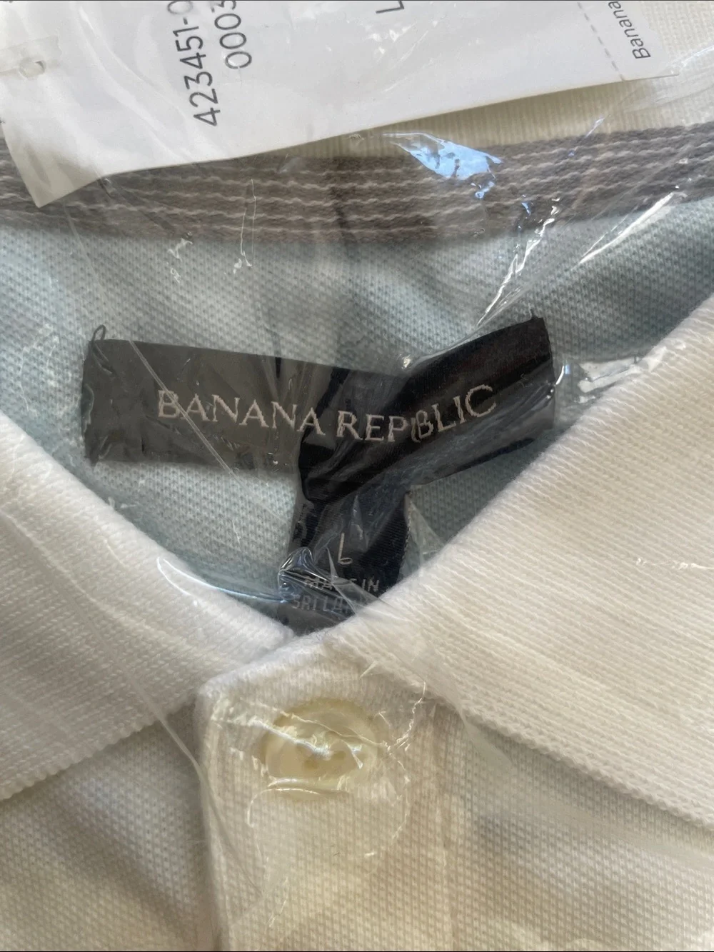 Banana Republic Men's White Polo Shirt with Button Placket